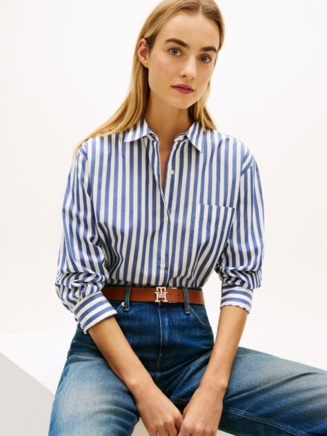 Multi Oversized Fit Poplin Shirt  Women