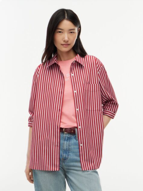 Multi Oversized Fit Poplin Shirt  Women