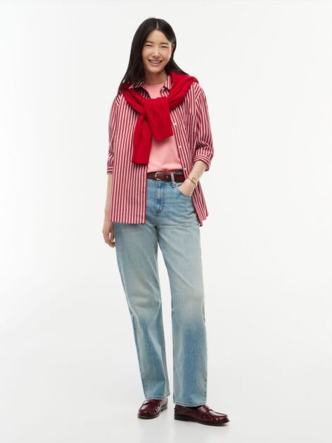 Multi Oversized Fit Poplin Shirt  Women