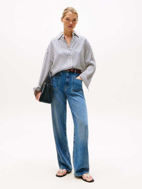 Multi Oversized Adjustable Cuff Shirt  Women
