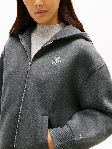 Γκρι Hoody Με Κεντητό Λογότυπο Και Κουκούλα  Γυναίκες