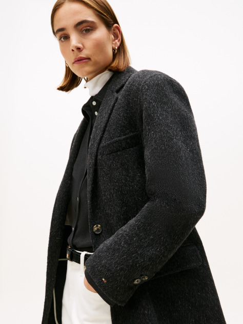 Grey Wool Blend Oversized Fit Blazer  Women