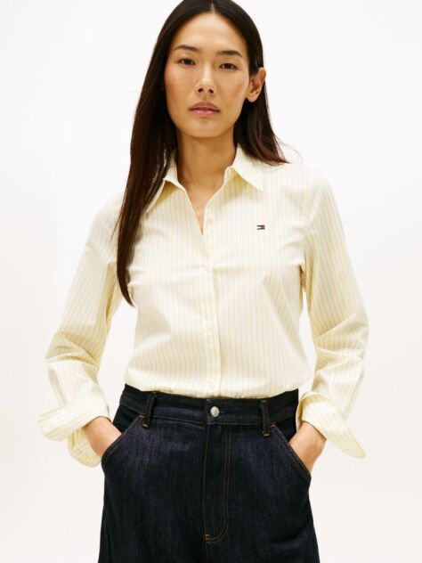 Yellow Regular Fit Poplin Shirt  Women