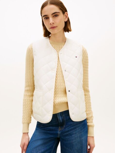Beige Lightweight Padded Quilted Gilet  Women