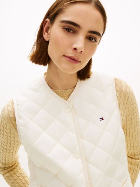 Beige Lightweight Padded Quilted Gilet  Women
