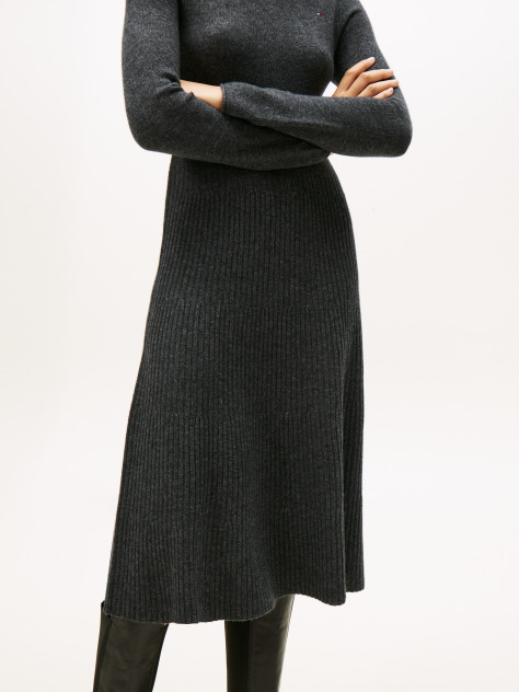 Grey Midi Soft Wool Jumper Dress  Women