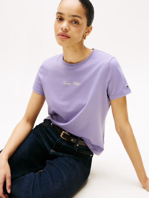 Purple Textured Logo T-Shirt  Women