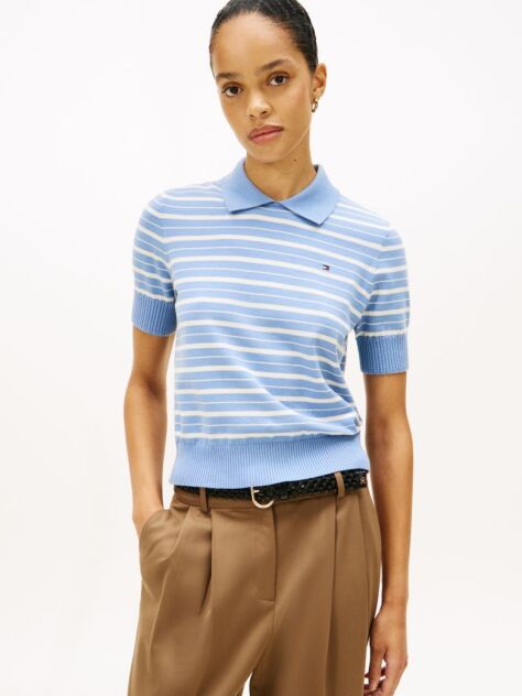 Multi Short Sleeve Polo Jumper  Women