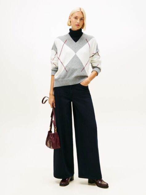 Blue 70s High Rise Wide Leg Blue Jeans  Women