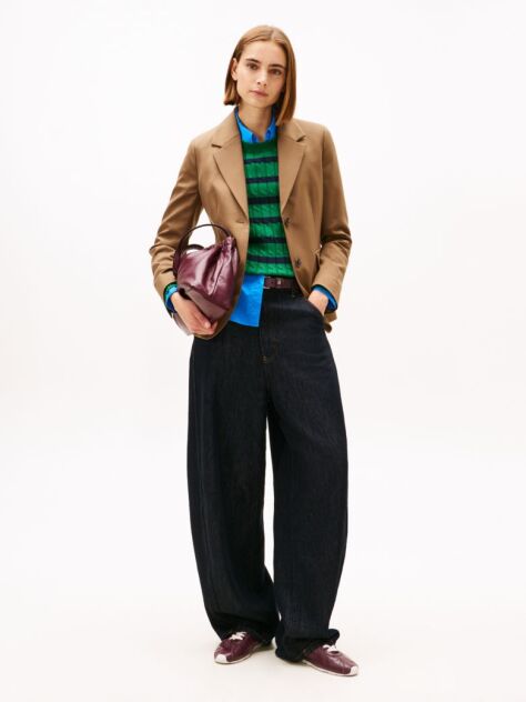 Blue High Rise Loose Balloon Leg Jeans  Women