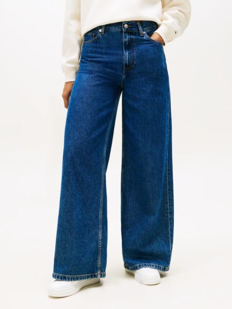 Blue 70s High Rise Wide Leg Jeans  Women