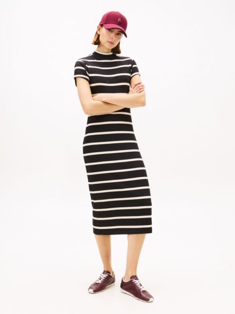 Multi Slim Rib Mock Midi Bodycon Dress  Women