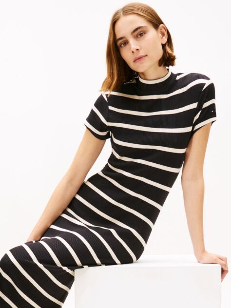Multi Slim Rib Mock Midi Bodycon Dress  Women
