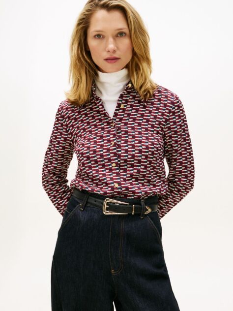 Blue Long Sleeve Twill Shirt  Women
