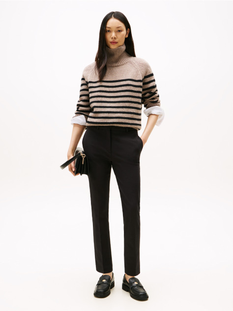 Black Gabardine Slim Trousers  Women