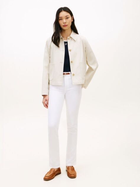 White Mid Rise Slim Jeans  Women