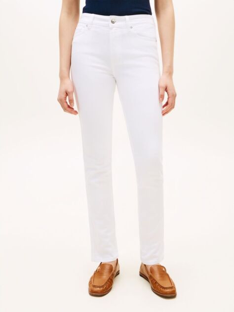 White Mid Rise Slim Jeans  Women