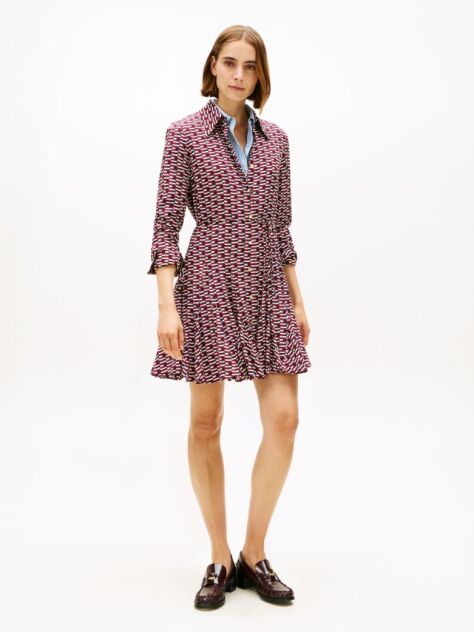 Multi Self-Tie Belt Slim Mini Shirt Dress  Women