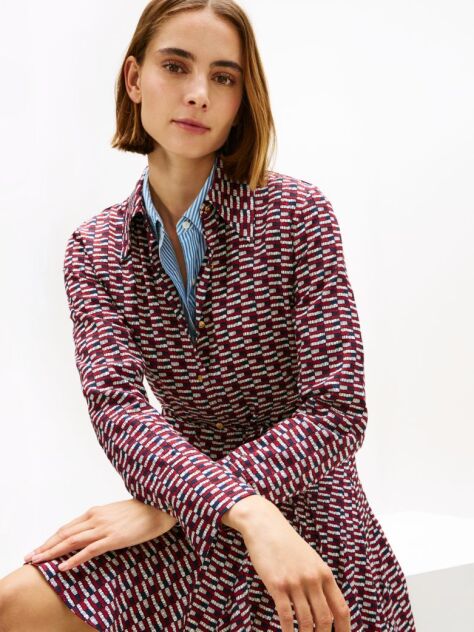 Multi Self-Tie Belt Slim Mini Shirt Dress  Women