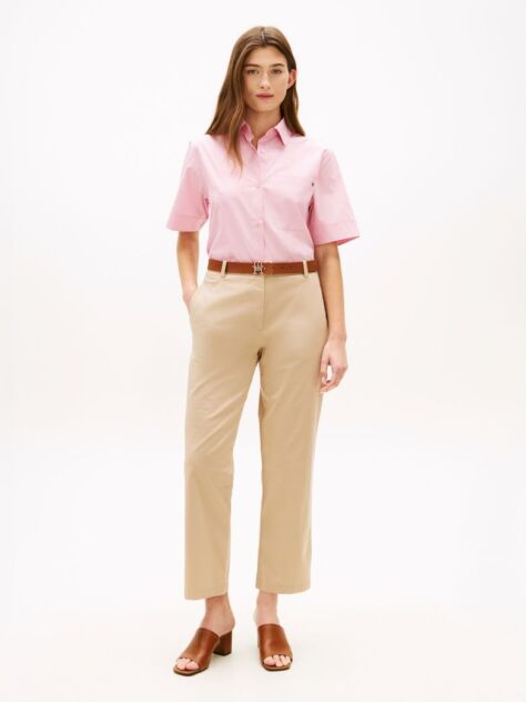 Μπεζ Slim Παντελόνι Chinos Σε Ίσια Γραμμή  Γυναίκες
