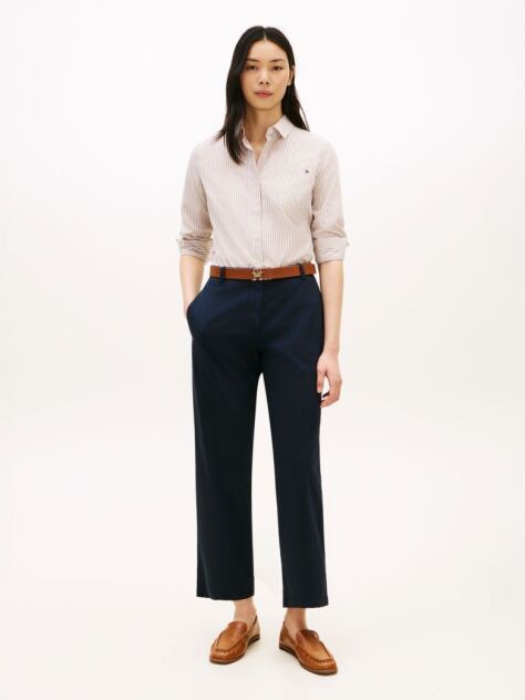 Μπλε Slim Παντελόνι Chinos Σε Ίσια Γραμμή  Γυναίκες