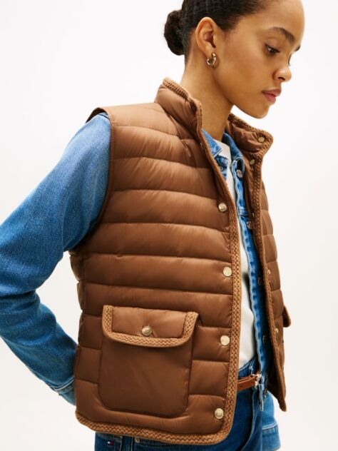 Brown Lightweight Down Slim Gilet  Women