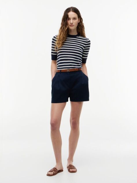 Multi Fine Knit Jersey Short Sleeve Jumper  Women