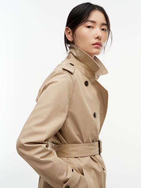 Μπεζ Καμπαρντίνα Με Ζώνη Και Διπλή Σειρά Κουμπιών  Γυναίκες