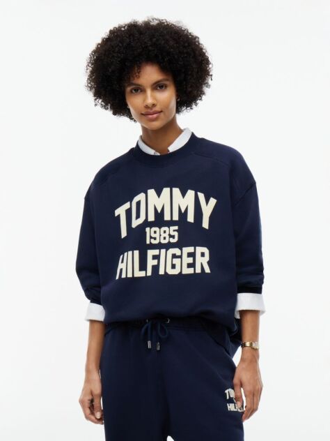 Blue Flock Varsity Logo Oversized Sweatshirt  Women