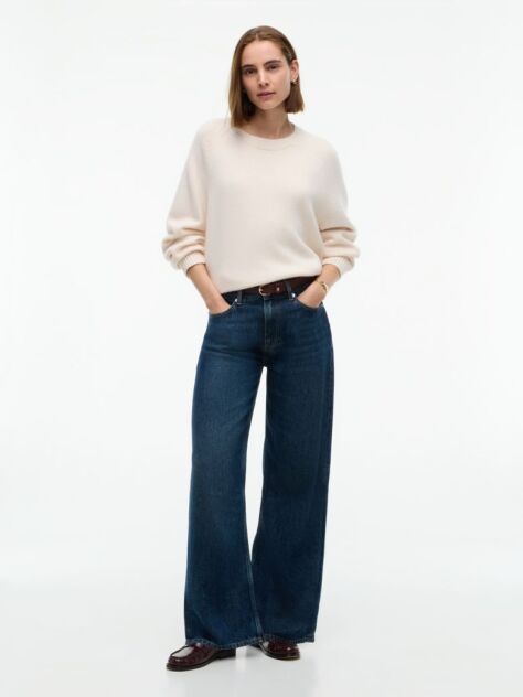 Beige Wool Blend Relaxed Jumper With Cashmere  Women