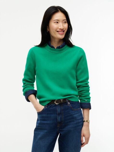 Green Premium Knit Crew Neck Jumper  Women