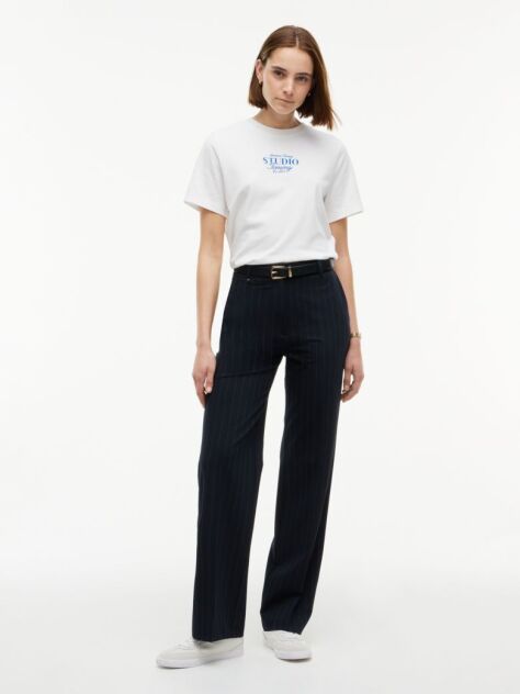Μπεζ T-Shirt Με Κλασική Λαιμόκοψη Και Λογότυπο  Γυναίκες