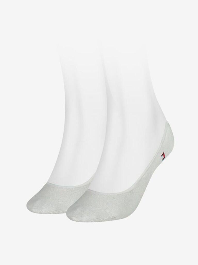 White Tommy Hilfiger Women's Invisible Footie Socks 2 pack  Women