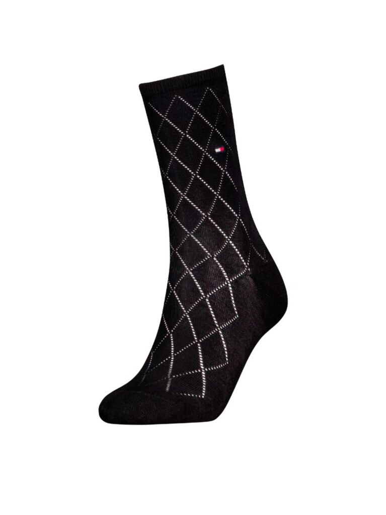 Black 1-Pack Argyle Socks  Women