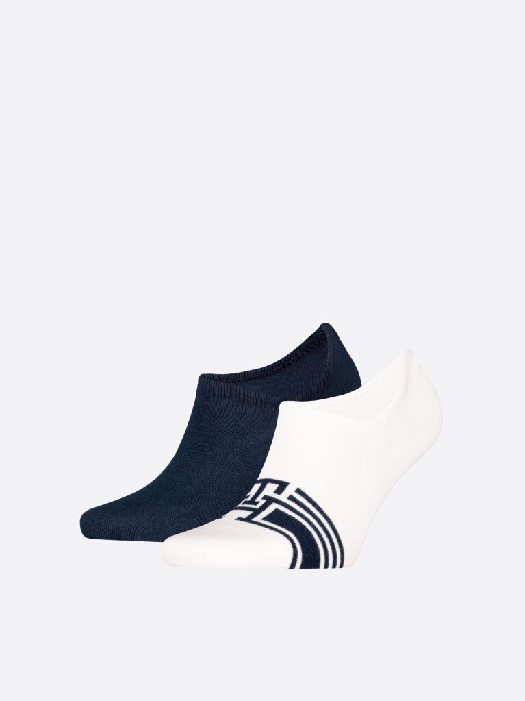 White Tommy Hilfiger Men's Invisible Footie Socks - 2 Pack  Men