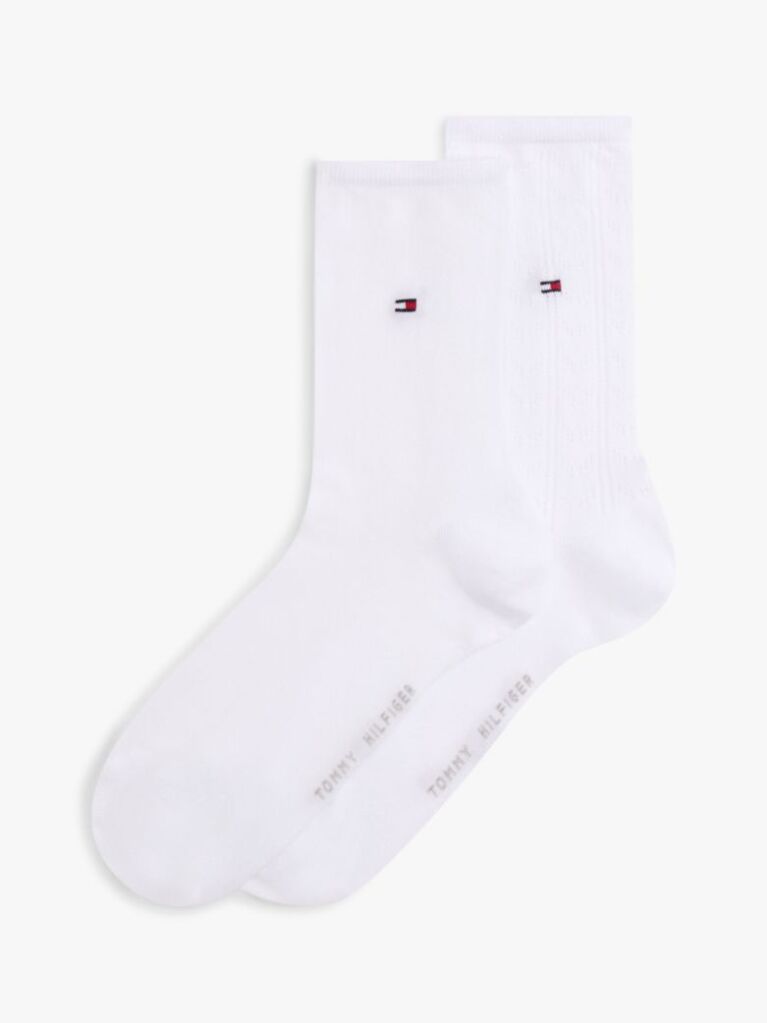 White 2-Pack Classic Flag Embroidery Socks  Women