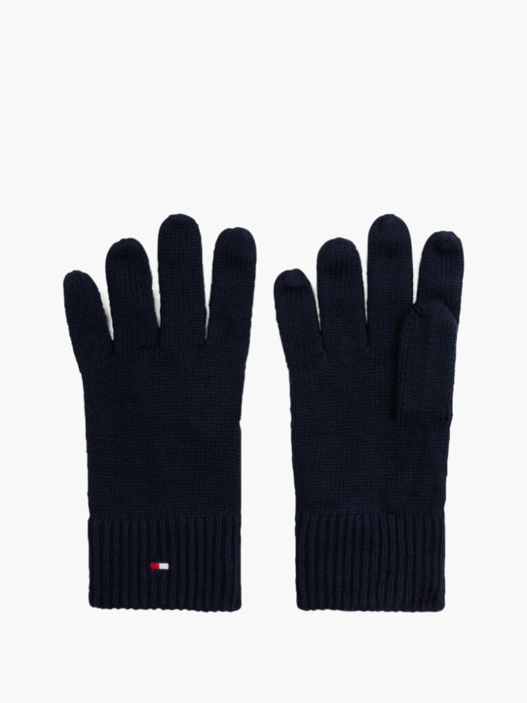 Μπλε Γάντια Από Κασμίρ Με Κεντητό Σημαιάκι Hilfiger  Άνδρες