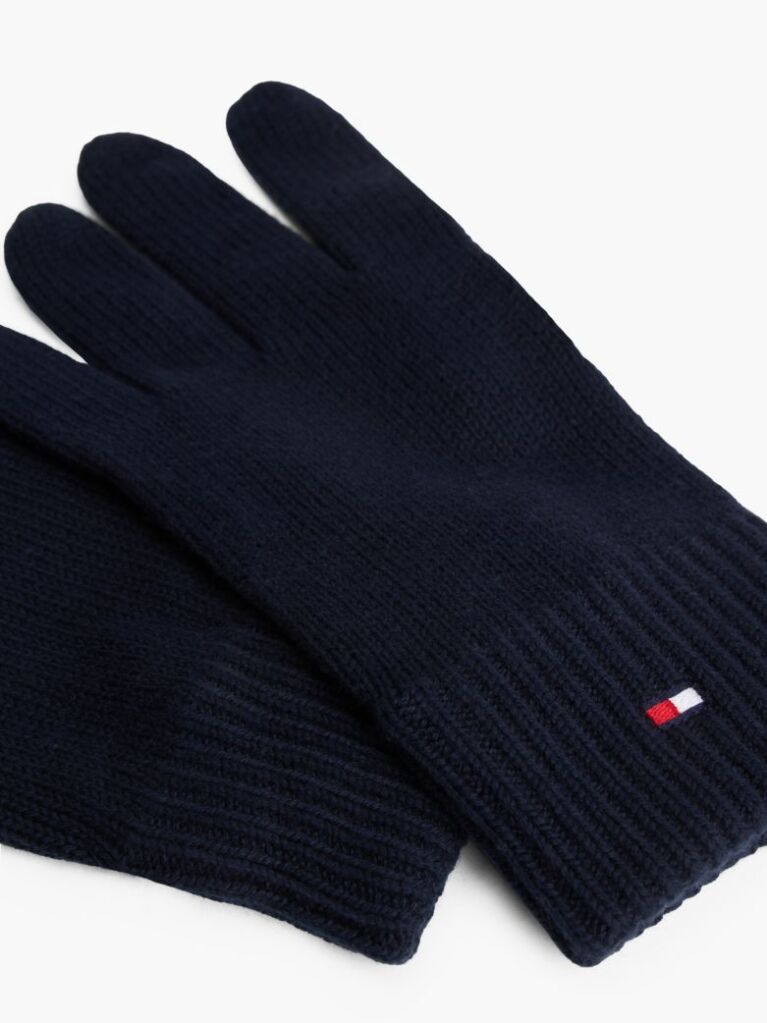Μπλε Γάντια Από Κασμίρ Με Κεντητό Σημαιάκι Hilfiger  Άνδρες