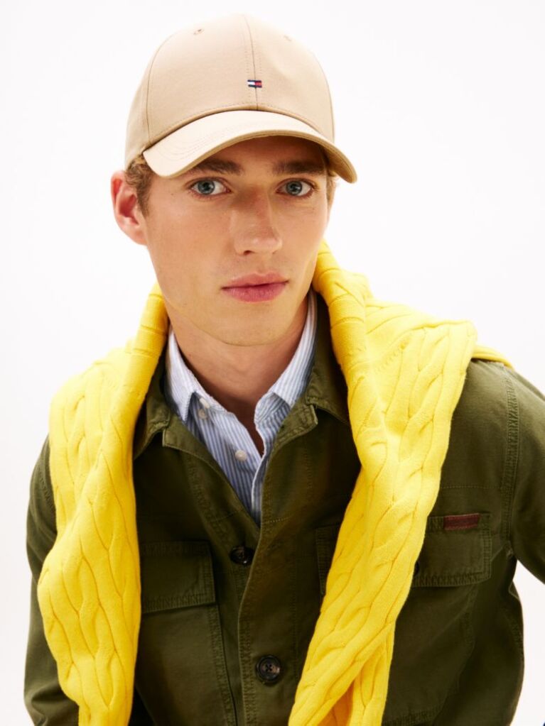 Brown Hilfiger Flag Logo Embroidery Baseball Cap  Men