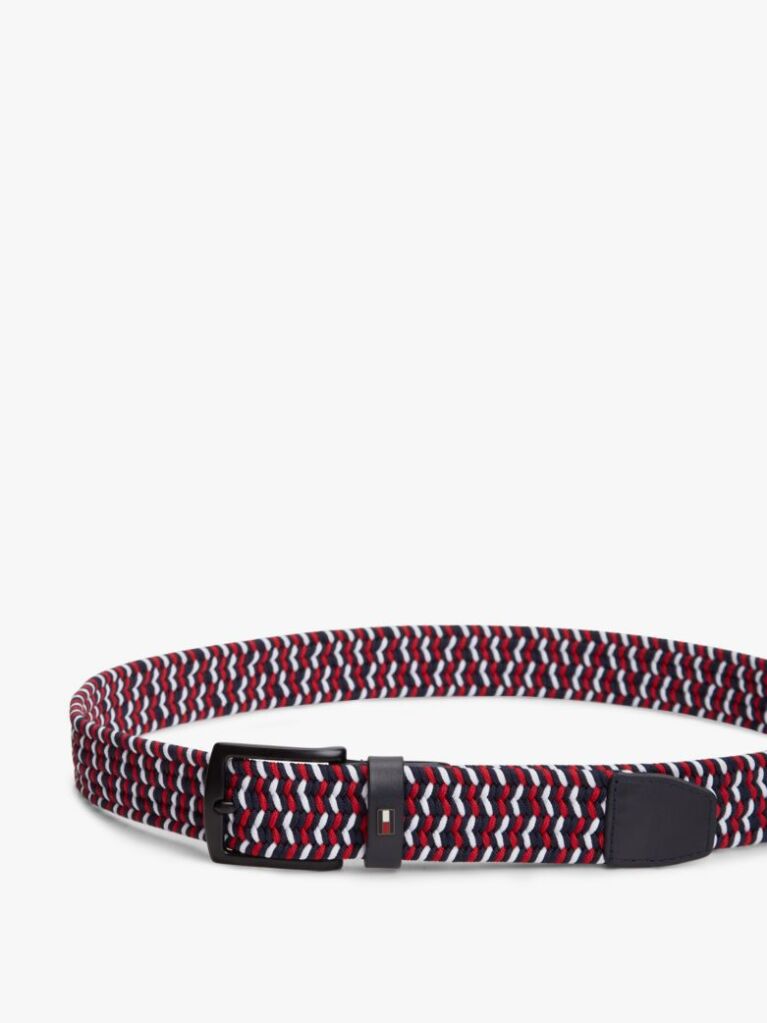 Multi Denton Rectangular Buckle Braided Elastic Belt  Men