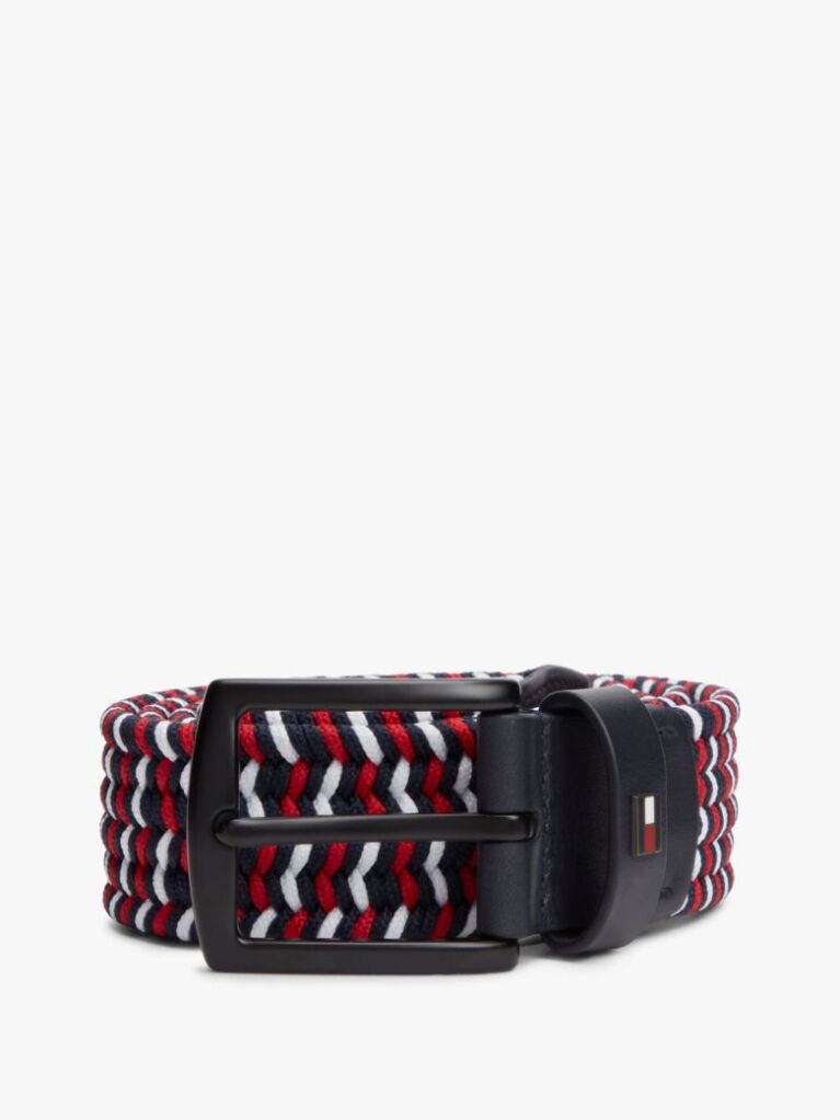 Multi Denton Rectangular Buckle Braided Elastic Belt  Men
