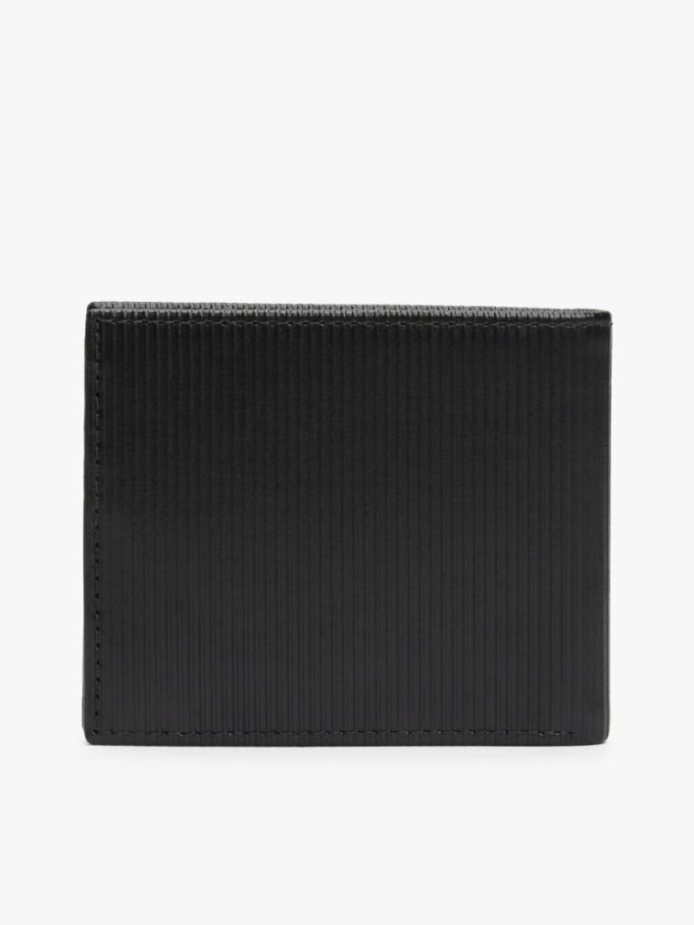 Black Hilfiger Flag Bifold Leather Credit Card Wallet  Men