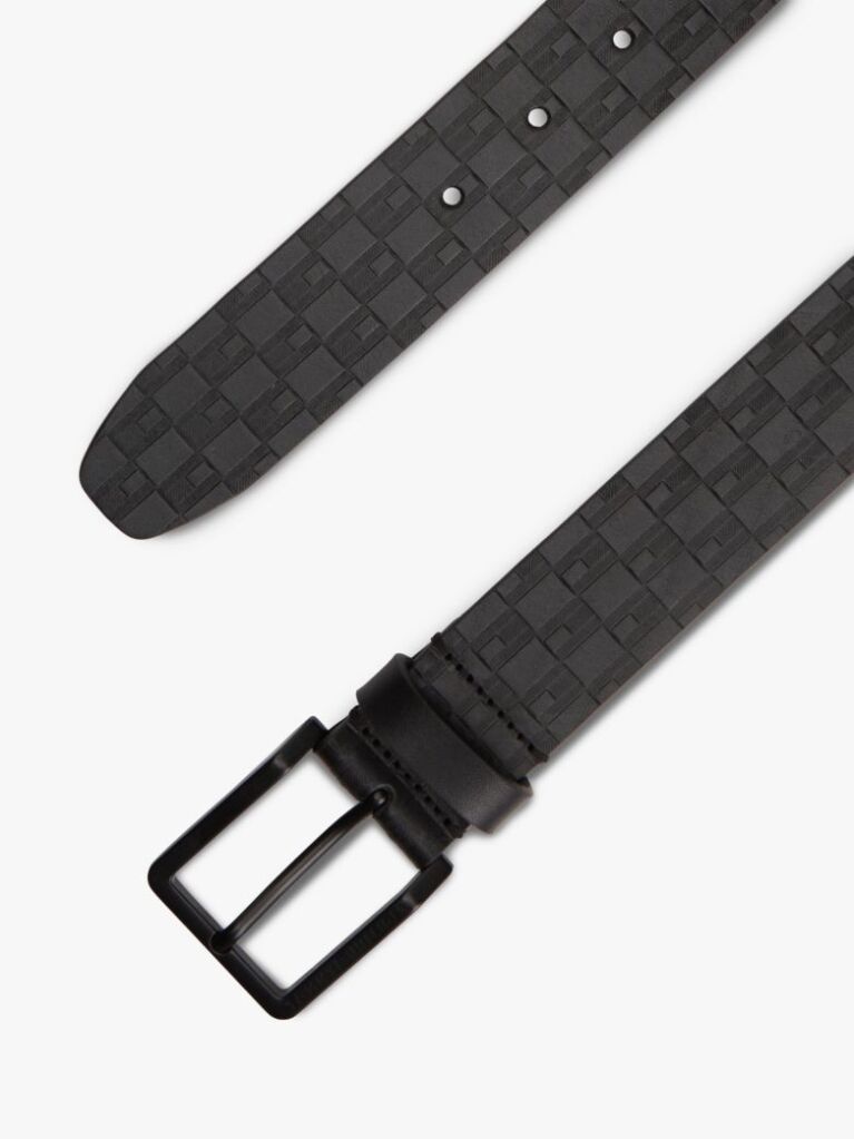 Μαύρο Δερμάτινη Ζώνη Με Ανάγλυφη Σημαία  Άνδρες