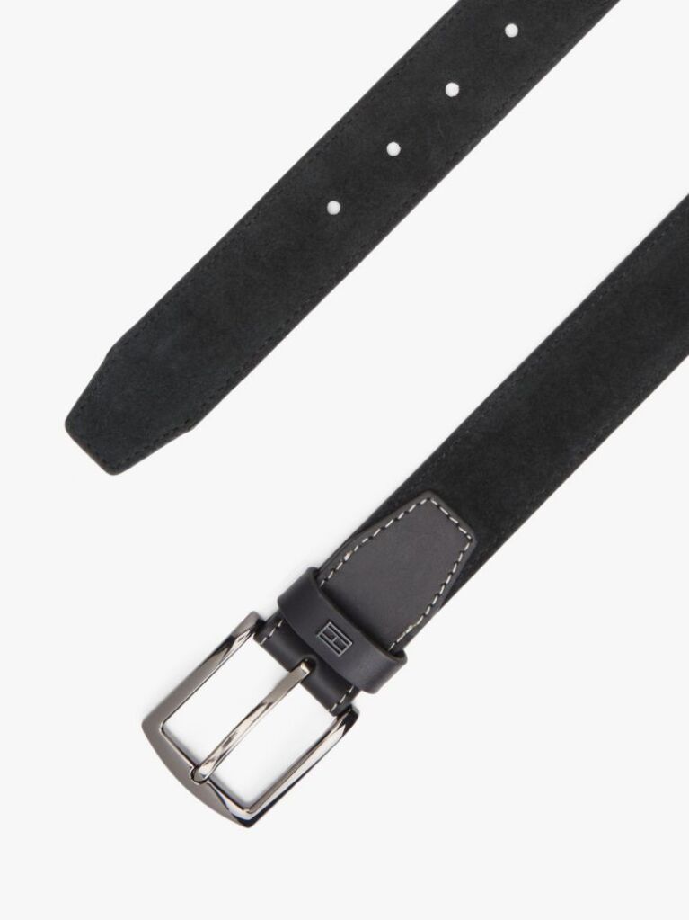 Black Denton Flag Plaque Suede Belt  Men