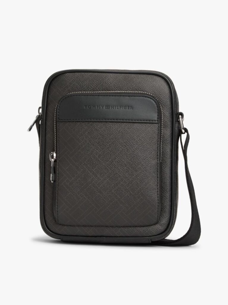 Black Hilfiger Flag Crossbody Reporter Bag  Men