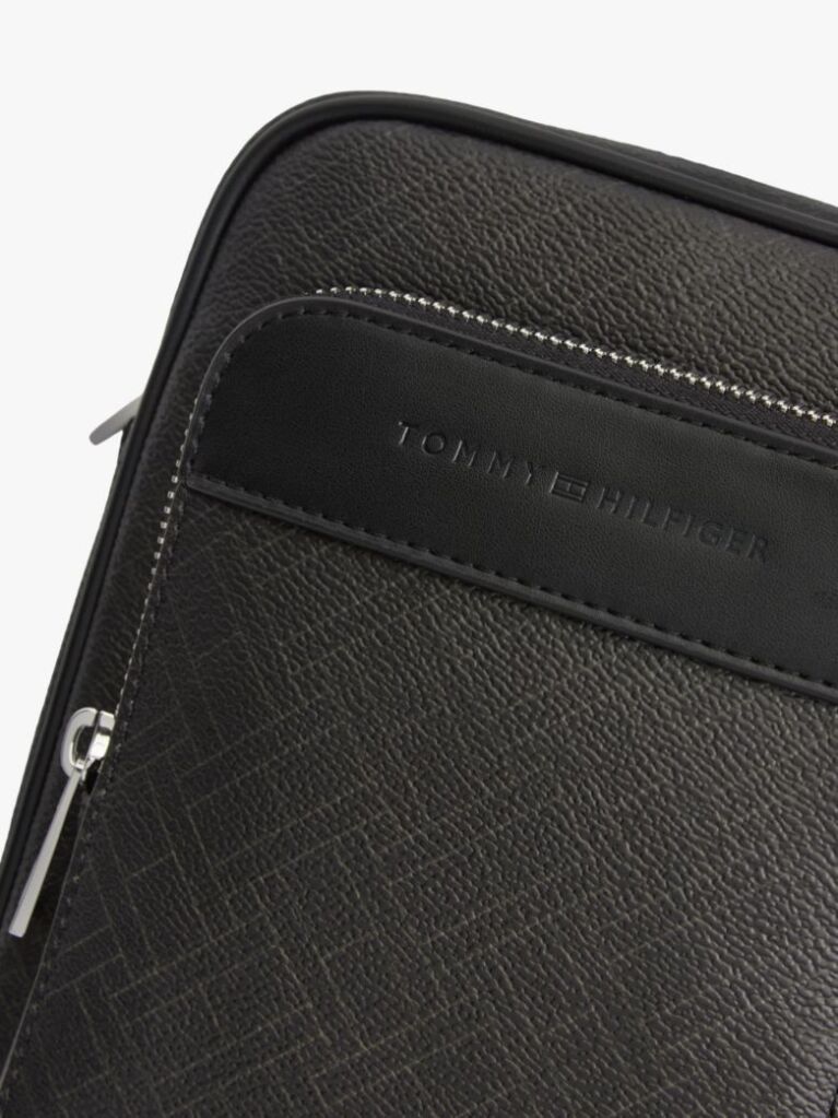 Black Hilfiger Flag Crossbody Reporter Bag  Men