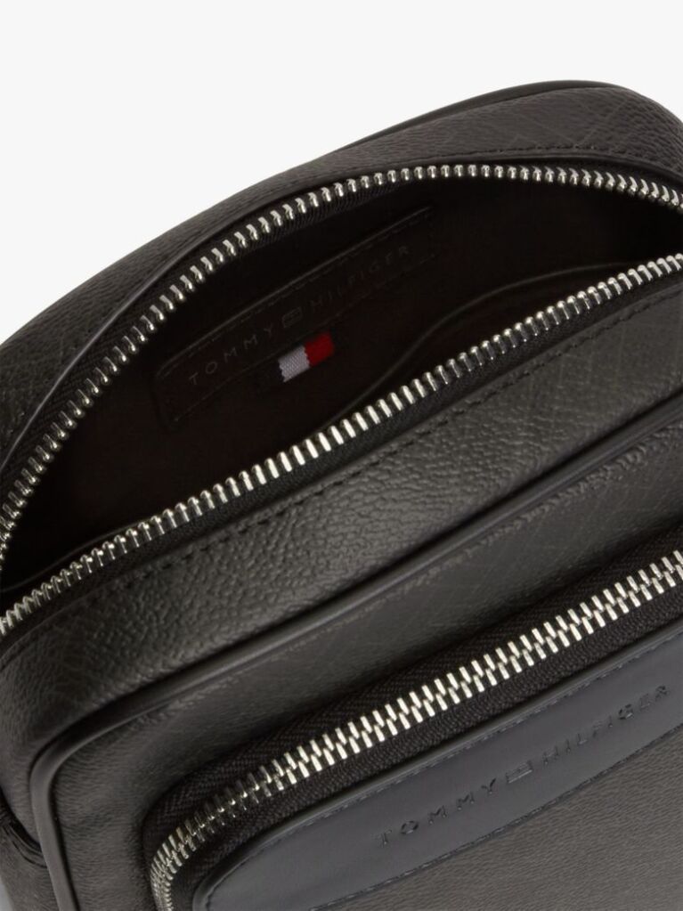 Black Hilfiger Flag Crossbody Reporter Bag  Men