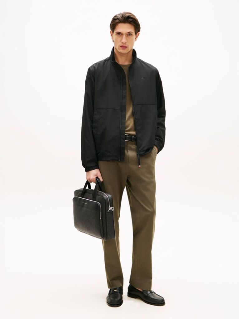 Black Hilfiger Flag Mixed Texture Laptop Bag  Men