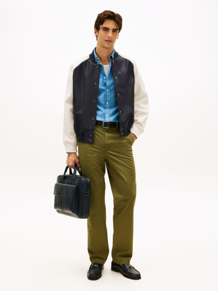 Blue Flap Pocket Pebble Grain Laptop Bag  Men