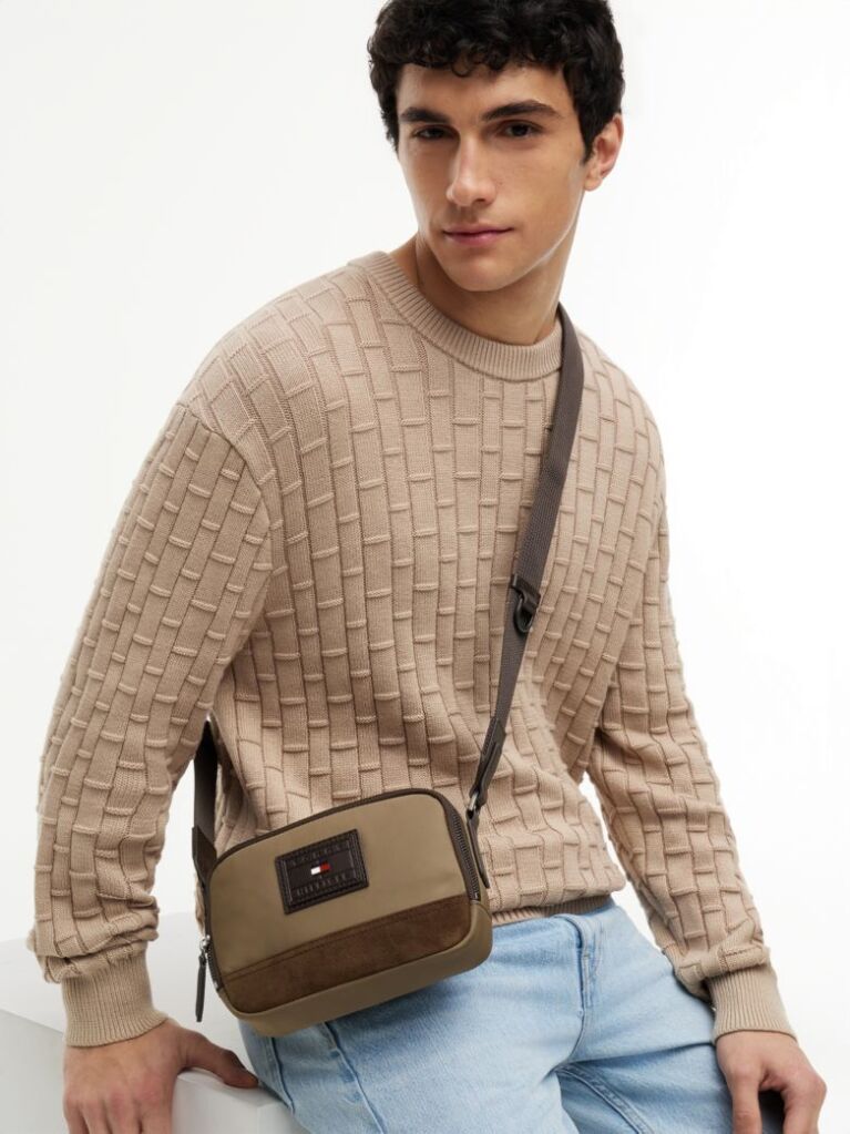 Brown Heritage Colour-Blocked Crossbody Camera Bag  Men